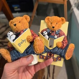 Blue Jean Teddy Bear Night‎ Light Panda Reading Book Baby Decor
